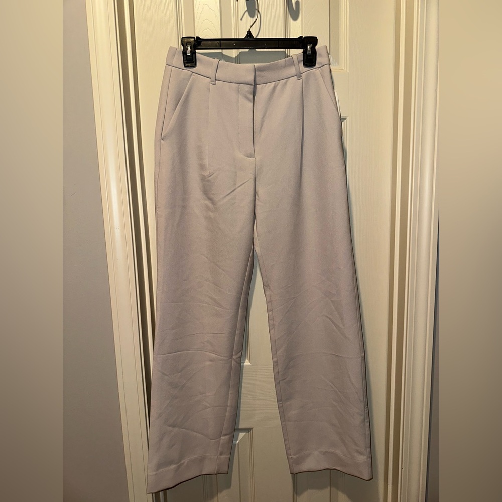 Abercrombie & Fitch Wide Leg Pants in Light Gray
